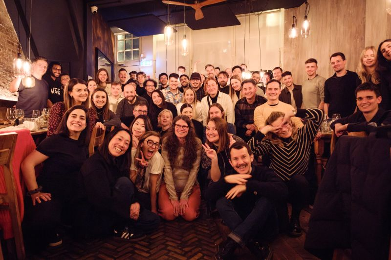 The Miro design team together in person